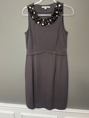 Boden Sleeveless Midi Dress with Jeweled Neckline - Faded Purple - Size 6R